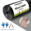 PNKKODW 1/2'' 48inx100ft Hardware Cloth, 19 Gauge Chicken Wire Fence, Hot Dipped Galvanized After Welding PVC Coated Metal Mesh Roll for Garden Fence Tree Guard, Poultry Netting Cage Fence, Black