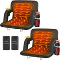 PNKKODW 2PCS 23" Dual-Sided Heated Stadium Seats for Bleachers with Back Support, 3 Levels Heating Stadium Bleachers Seat with Backrest, Portable Stadium Chair (20000mAh Power Bank)