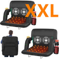 PNKKODW 2PCS 25" Heated Massage Stadium Seats for Bleachers with Back Support, Portable Stadium Chair with 6 Reclining Positions, Armrest, for Outdoor£¨NO BATTERY)
