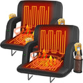 PNKKODW 21" 2pcs Dual-Sided Heated Stadium Seats for Bleachers with Back Support, 3 Levels Heating Stadium Seating for Bleachers Seat, 5 Pockets Portable Stadium Chair for Outdoor(No Battery)