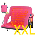 PNKKODW 25" Dual-Side Foldable Heated Stadium Seats with Back Support, Portable Stadium Chair for Bleachers, USB 3 Levels of Heat, for Outdoor Camping Winter Sports,Pink(No Battery)