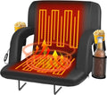 PNKKODW 25" Heated Stadium Seats for Bleachers w/ Back Support, Extra Portable Bleacher Seat Foldable Stadium Chair, USB 3 Levels of Heat, 5 Pockets for Outdoor Camping Games Sports(No Battery)