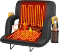 PNKKODW 23" Dual-Sided Heated Stadium Seats with Back Support for Bleachers, 3 Levels Heating 5 Pockets Portable Stadium Chair for Outdoor(No Battery)