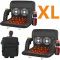 PNKKODW 2PCS 23" Heated Massage Stadium Seats for Bleachers with Back Support, Portable Stadium Chair with 6 Reclining Positions, Armrest, for Outdoor£¨NO BATTERY)