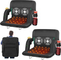 PNKKODW 2PCS 21" Heated Massage Stadium Seats for Bleachers with Back Support, Portable Stadium Chair with 6 Reclining Positions, Armrest, for Outdoor£¨NO BATTERY)