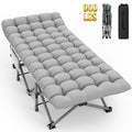 PNKKODW 32" XXL Folding Camping Cot for Adults, Max Load 900lbs Portable Sleeping Bed Cot with Mattress & Carry Bag for Outdoor Camping Home Office Nap Travel Guest, Gray Cot Gray Pad